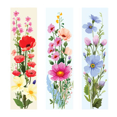 Flower vector background brochure template. Set of