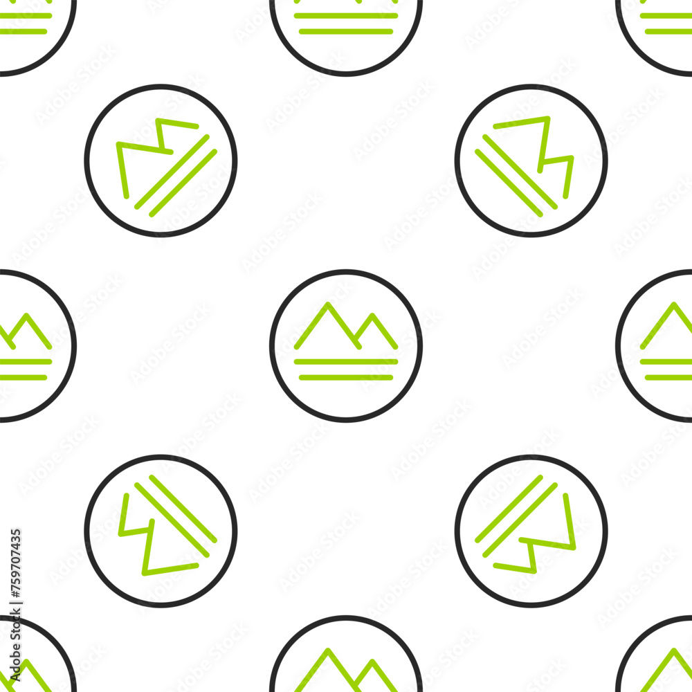 Poster line earth element of the symbol alchemy icon isolated seamless pattern on white background. basic m