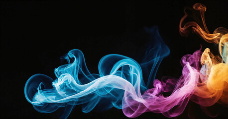 Ethereal Swirls of Multicolored Smoke