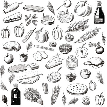 Food images. Background for printing design web. Se