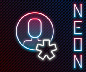 Glowing neon line Elected employee icon isolated on black background. Head hunting. Business target or Employment. Human resource and recruitment for business. Colorful outline concept. Vector