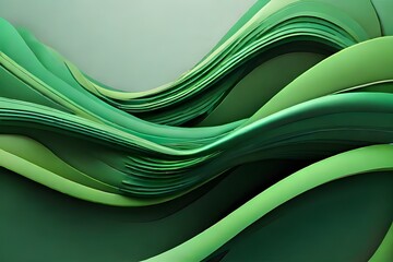Abstract organic green lines as wallpaper background illustration Generative AI