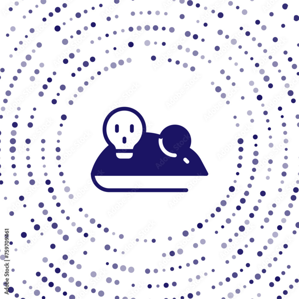 Poster blue experimental mouse icon isolated on white background. abstract circle random dots. vector