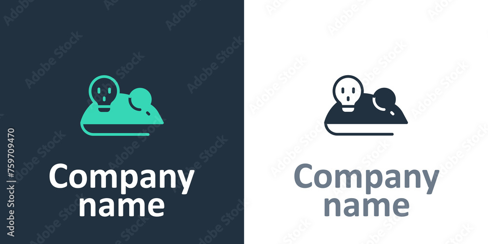 Poster logotype experimental mouse icon isolated on white background. logo design template element. vector