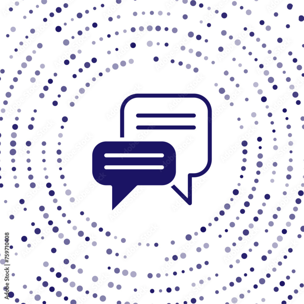 Poster blue speech bubble chat icon isolated on white background. message icon. communication or comment ch