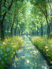 Gardinen Early spring forest park landscape © 효섭 이