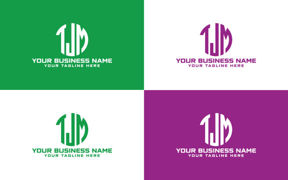 TJM circular logo, TJM Monogram logo design