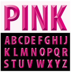 3d pink color alphabet, vector illustration - 759714082