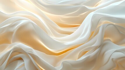 commercial background features glitter golden and white silk fabric textures 