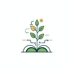 Growth Vector Line Icon flat vector illustration is