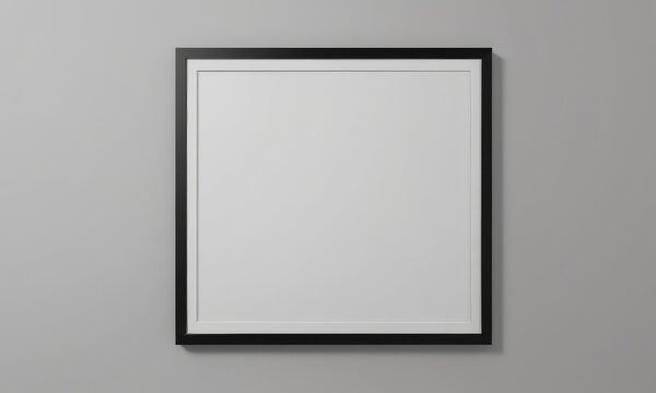 A solitary, blank frame against a neutral gray wall, casting a soft shadow. This minimalist image captures the potential of an empty canvas.