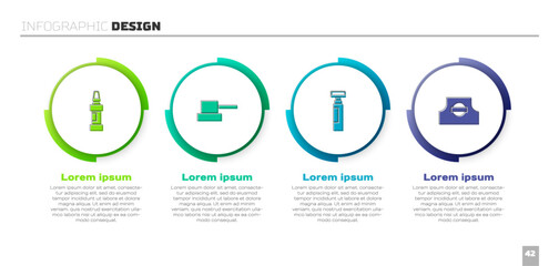 Set Marker pen, Spray can nozzle cap, and . Business infographic template. Vector