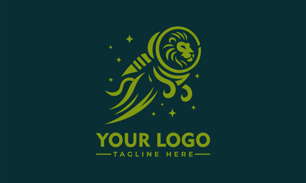 Astronaut Lion logo Vector Design Lion Head vector logo Lion logo vector for Business Identity