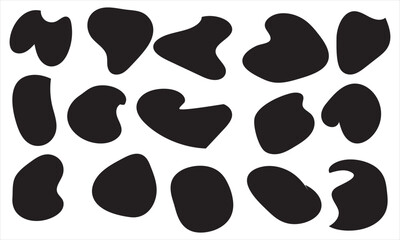 Fototapeta premium Modern liquid irregular blob shape abstract elements graphic flat style design fluid vector illustration set. set banner simple shape template for presentation, flyer, isolated on white background.