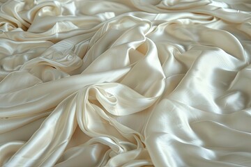 Obraz premium Soft creamy silk sheets gently folded