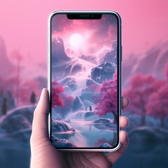 hand holding smartphone