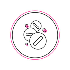 Filled outline Medicine pill or tablet icon isolated on white background. Capsule pill and drug sign. Pharmacy design. Vector