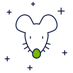 Filled outline Experimental mouse icon isolated on white background. Vector