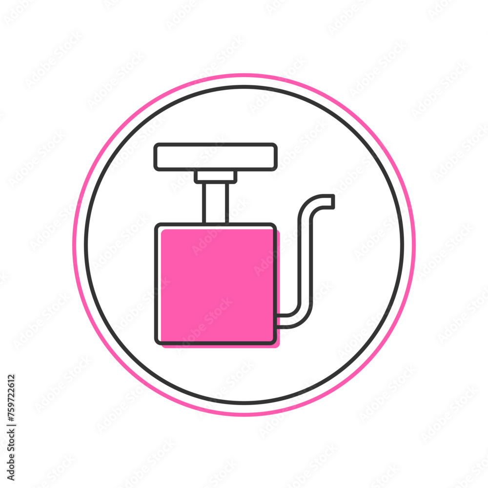 Poster filled outline handle detonator for dynamite icon isolated on white background. vector