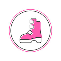 Filled outline Ancient viking boots icon isolated on white background. Traditional clothes and accessories of past times. Vector