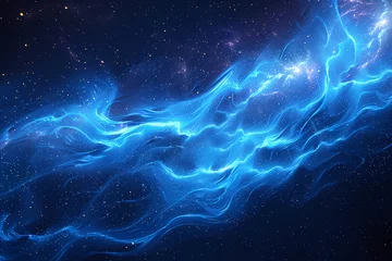 Tuinposter blue space nebula and universe illustration background © Wipada