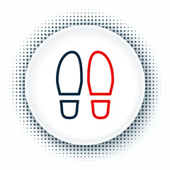 Line Footsteps icon isolated on white background. Detective is investigating. To follow in the footsteps. Colorful outline concept. Vector