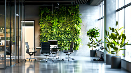 Modern office interior with green office concept.