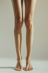 Fototapeta premium Slim, smooth legs in stockings add a touch of elegance to any outfit