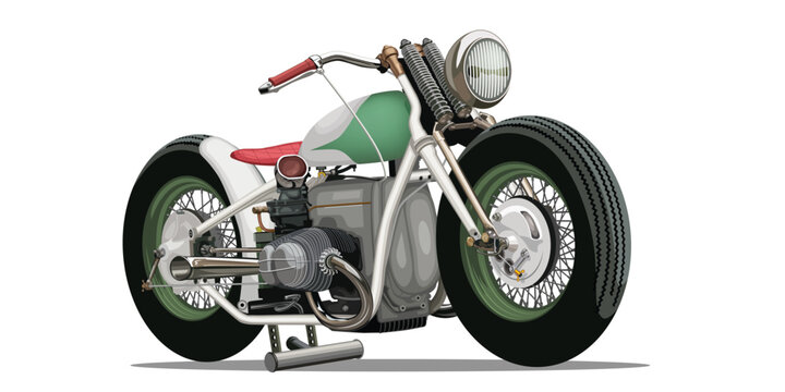 Old motorbike classic vintage retro vector for background design.