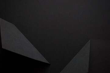 Black geometric background with copy space