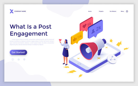 Modern Isometric Landing Page Template. Vector Illustration