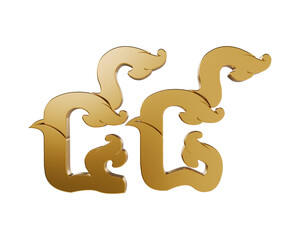 Khmer Art Style Number 48 Golden Text 3d illustration