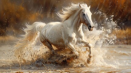 Obraz na płótnie Canvas modern art paintings of horses