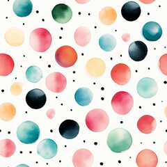 Beautiful hand drawn watercolor dot seamless pattern - vector design for textiles and backgrounds