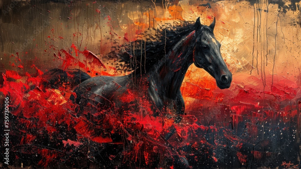 Wall mural  horse modern painting