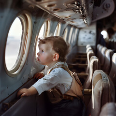 Baby on an Airplane Generative AI
