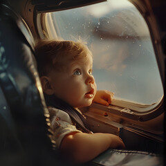Baby on an Airplane Generative AI
