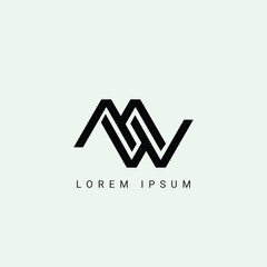Letter WM and MW monogram initial logo, geometric, modern, gradient, grid logo