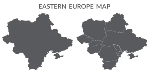 Foto op Canvas Eastern Europe country Map. Map of Eastern Europe in set grey color © Supatra