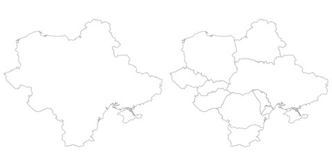 Eastern Europe country Map. Map of Eastern Europe in set white color