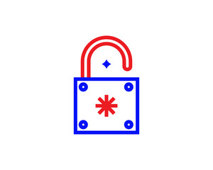 lock  illustration in line style design. Linear illustration.	