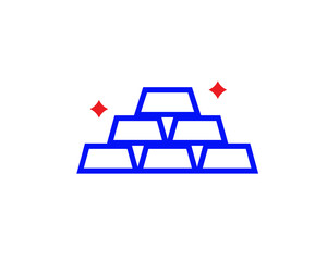 gold  illustration in line style design. Linear illustration.	