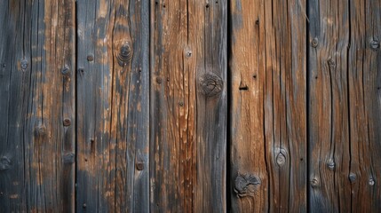 Obraz premium Vertical wooden planks introduce a dynamic pattern with knots adding character and detail