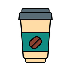 coffee cup icon vector template design flat and simple
