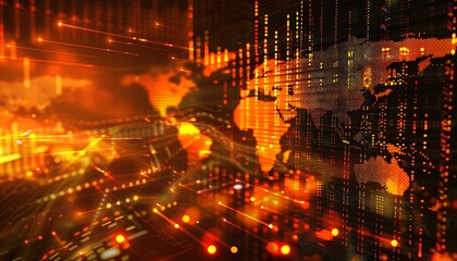 Fototapeta premium Visualizing the Dynamic Global Economy: Abstract Stock Market Investment Trading Chart Background