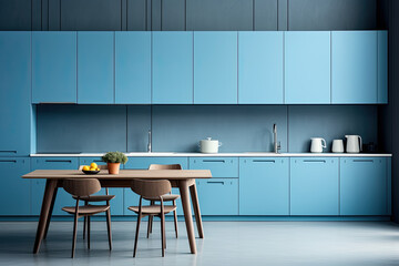 Modern Blue Kitchen Interior Design