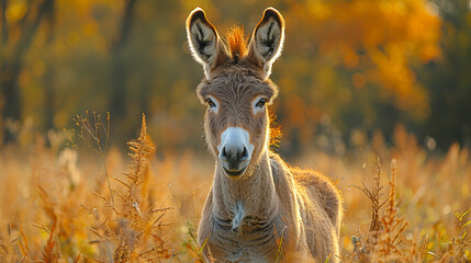 wildlife photography, authentic photo of a donkey in natural habitat, taken with telephoto lenses,...