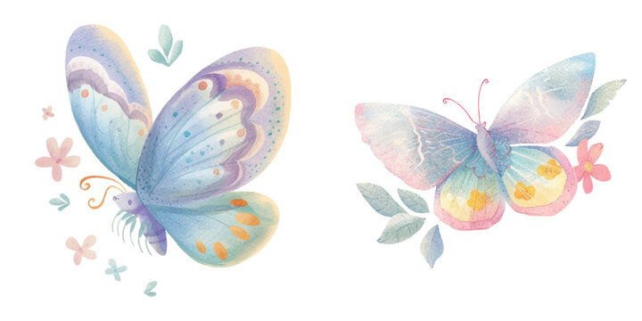 cute butterfly watercolour vector illustration