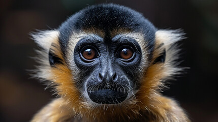 wildlife photography, authentic photo of a gibbon in natural habitat, taken with telephoto lenses,...
