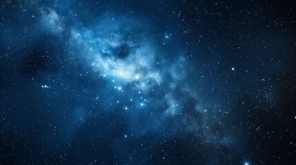 Naklejka na ściany i meble This image captures the fierce illumination of stars and nebula clouds against the dark cosmos